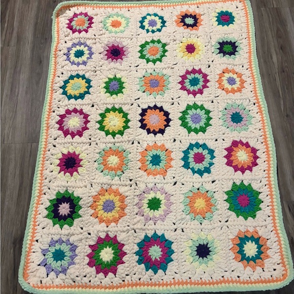 Handmade Crocheted Star Granny Square - Picture 3 of 4
